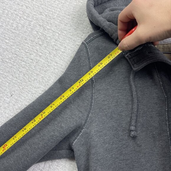 Y2K Hollister Women’s Button Down Oversized Hoodie Size S Grey Fleece Retro Logo - Picture 8 of 11